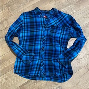 Royal blue & black flannel